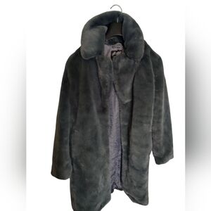 Banana Republic Charcoal  Faux Fur Coat